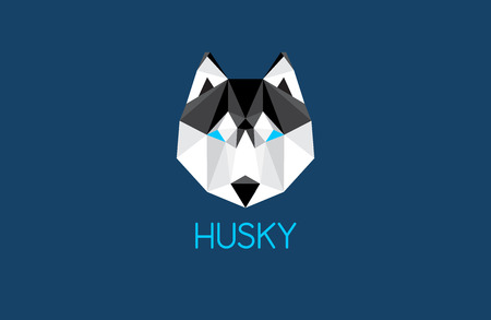 husky dog head illustration - great sign for outdoor adventures designのイラスト素材