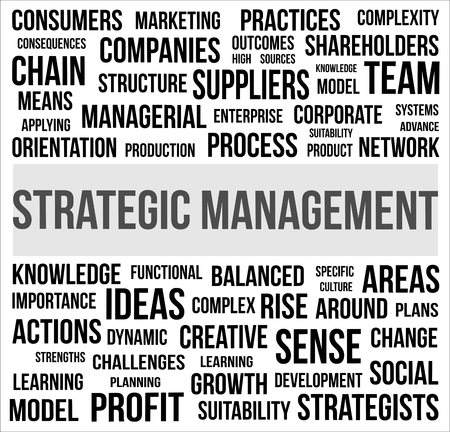A word cloud of Strategic Management related itemのイラスト素材
