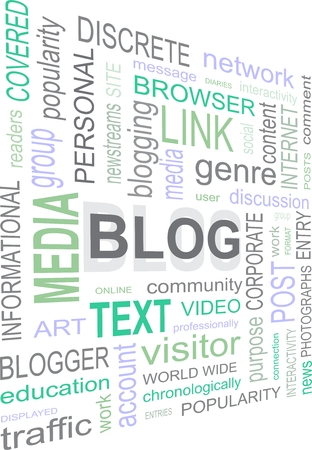 A word cloud of BLOG related itemのイラスト素材