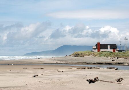 house on the beach, oregon, usaの写真素材