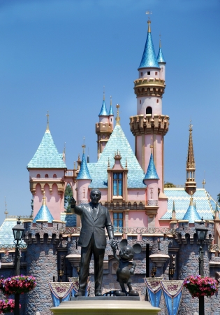 Disneyland, California, May, 2010, Monument to Walt Disney and Mickey Mouseのeditorial素材