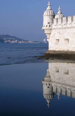 detail from belem tower, postcard from lisbon, portugalのeditorial素材