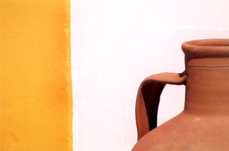 yellow detail from alentejo portugalの写真素材