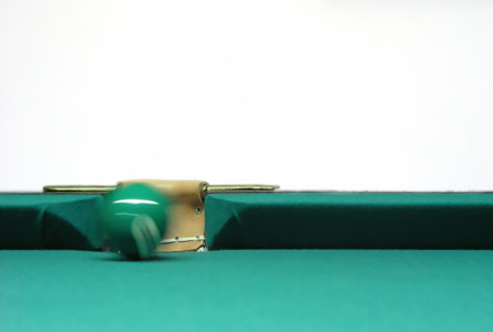 snooker ball near side pocket isolated