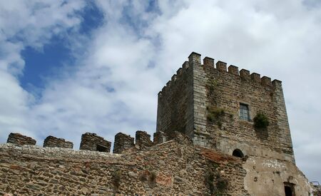 castle tower detail in alentejo - portugalの写真素材
