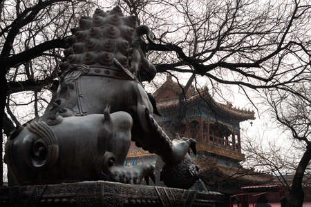 Beijing, 02/24/2019. Lama Temple is the most important Tibetan Buddhist temple that exists outside of Tibet, and is the most famous in Beijing.のeditorial素材