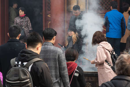 Beijing, 02/24/2019. Lama Temple is the most important Tibetan Buddhist temple that exists outside of Tibet, and is the most famous in Beijing.のeditorial素材