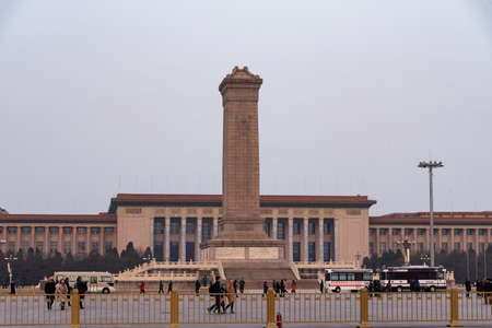 February 2020. Tiananmen Square is the large square near the center of Beijing, China, so called for the Tiananmen (literally, gate of Heavenly Peace) located to its north, which separates it from the Forbidden City.のeditorial素材