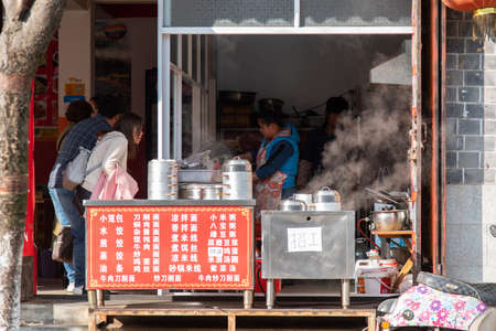 Dali Ancient City (Dali Old Town), February 2019. The town contains the historic center of the county-level city of Dali and is also commonly known as Dali Old Town. Scenes of everyday life.のeditorial素材
