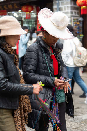 Dali Ancient City (Dali Old Town), February 2019. The town contains the historic center of the county-level city of Dali and is also commonly known as Dali Old Town. Scenes of everyday life.のeditorial素材