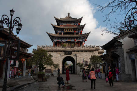 Dali Ancient City (Dali Old Town), February 2019. The town contains the historic center of the county-level city of Dali and is also commonly known as Dali Old Town. Scenes of everyday life.のeditorial素材