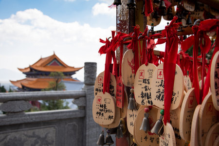 February 2019. Dali, China. The Three Pagodas are located in the Chongsheng temple.のeditorial素材