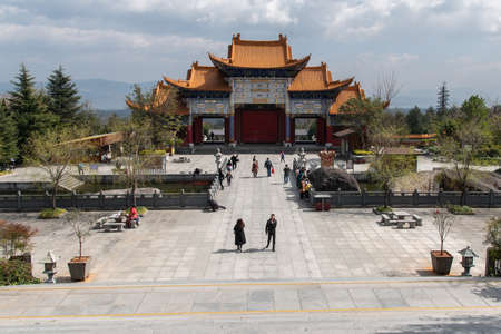 February 2019. Dali, China. The Three Pagodas are located in the Chongsheng temple.のeditorial素材