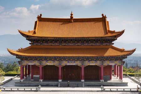 February 2019. Dali, China. The Three Pagodas are located in the Chongsheng temple.のeditorial素材
