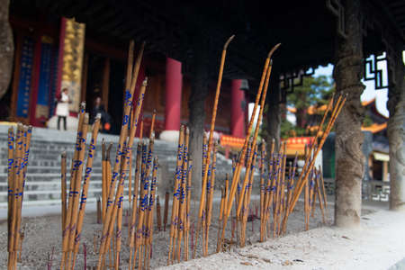 February 2019. Dali, China. The Three Pagodas are located in the Chongsheng temple.のeditorial素材