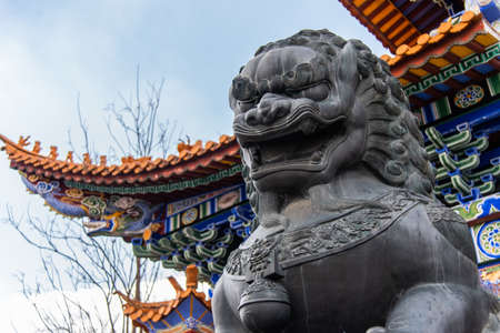 February 2019. Dali, China. The Three Pagodas are located in the Chongsheng temple.のeditorial素材