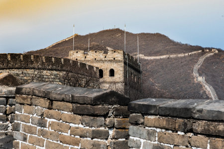 February 2020. Great Wall of China. Mutianyu section.