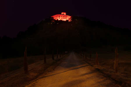 January 29, 2021, Quattro Castella, Italy. Castle OF Bianello Its history is linked to Countess Matilde di Canossa.のeditorial素材