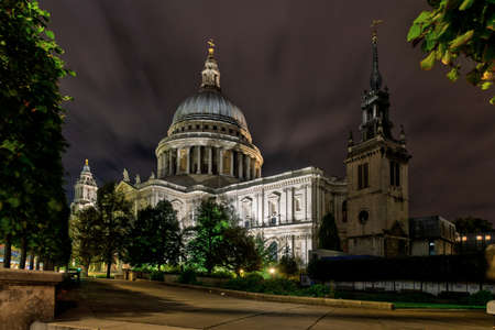 London 09.27.2019. ST PAUL'S CATHEDRAL BY NIGHTのeditorial素材