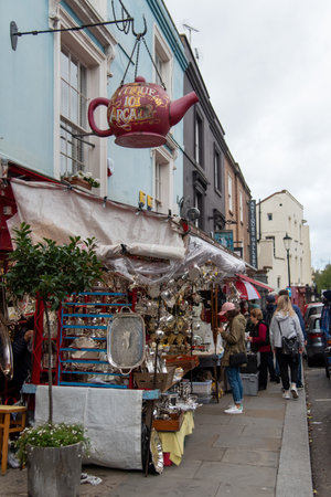 london 09/27/2019 The colorful houses of Nottingh Hillのeditorial素材