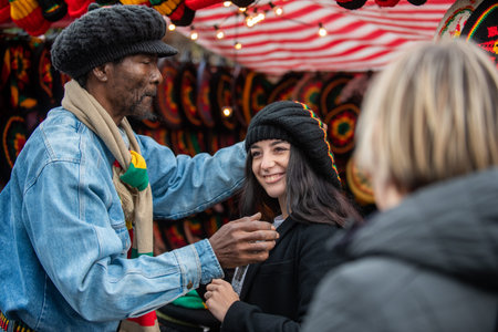 London 09272019. people at Notting Hill in Portobello Road Market. Portobello Road Market, a famous...