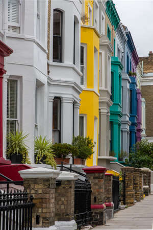 london 09/27/2019 The colorful houses of Nottingh Hillのeditorial素材