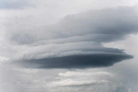 June 2021. Lenticular cloud over the Gran Sasso plain