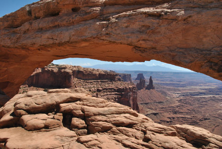 Overlook view from Mesa Arch, Canyonlands National Park, Utah.