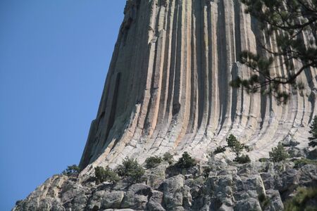 Devils tower detail of the rocky columns, Wyoming.の写真素材