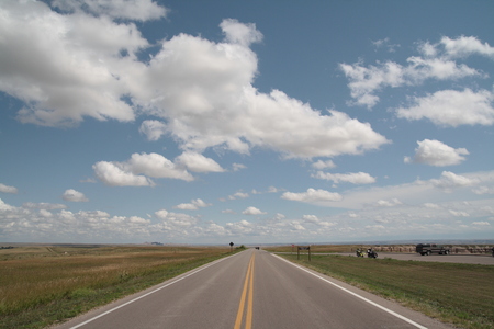 Straight empty road or wallpaper, lead to nowhere.の写真素材