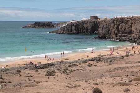 Beach in Lanzarote, Canary Islands, Spain.のeditorial素材