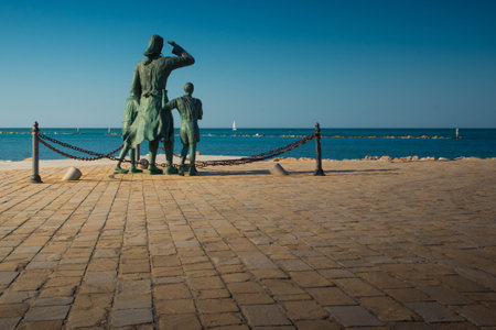 "Brides of the Sailors" monument in Cesenatico, dedicated to the wives of the sailors, by Quinto Pagliaraniのeditorial素材