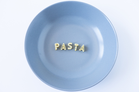 the word pasta written with pasta.の写真素材