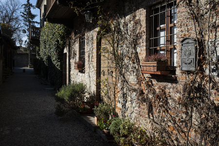 One of the original buildings of Rivalta medieval village. Rivalta, Emilia Romagna, Italy.の写真素材