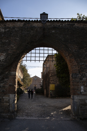 Grated gate entering the Rivalta castle, Emilia Romagna, Italy.のeditorial素材
