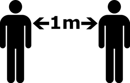 Simple image that symbolize the measure of the physical distance to keep to avoid the covid-19...