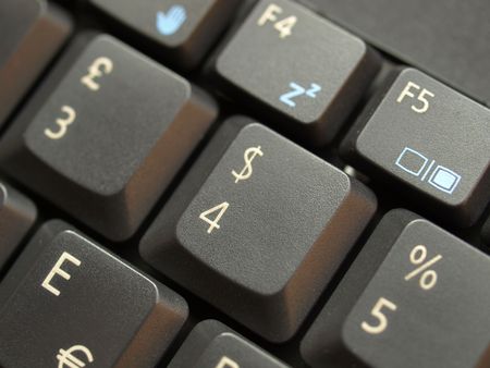 Detail of keys on a computer keyboardの写真素材