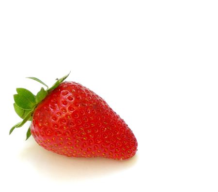 Strawberry isolated over white with copy spaceの写真素材