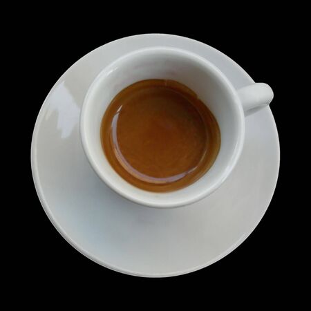 Coffee cup isolated on black backgroundの写真素材