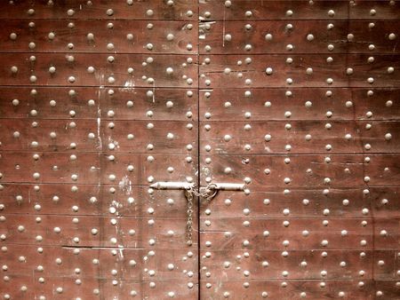 Old wooden gate doorの写真素材