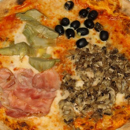 Italian Pizza Le Quattro Stagioni (The Four Seasons) の写真素材
