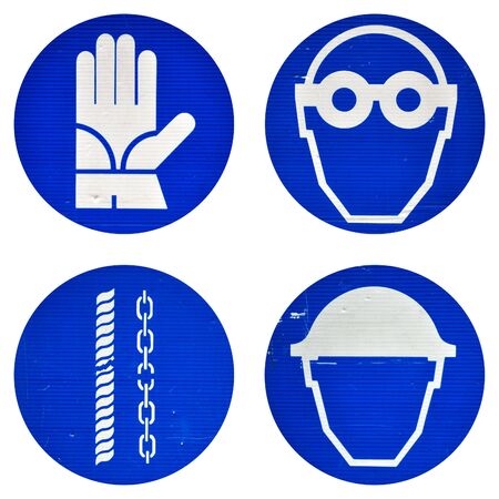 Protective wear and safety at work signsの写真素材