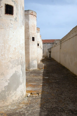 Old abandoned dungeons of Asinara in Sardinia, Italyの写真素材