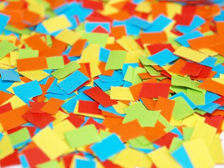 Many coloured carnival confetti useful as a backgroundの写真素材