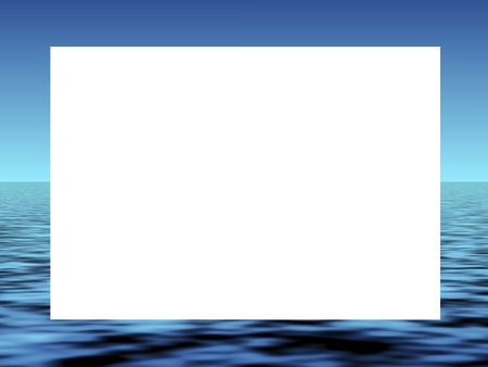 Blue sea waves frame with blank copy spaceの写真素材