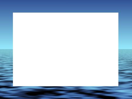 Blue sea waves frame with blank copy spaceの写真素材