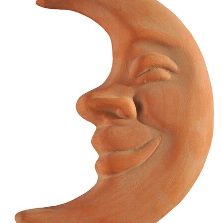 Ancient C-Moon face mask isolated over whiteの写真素材