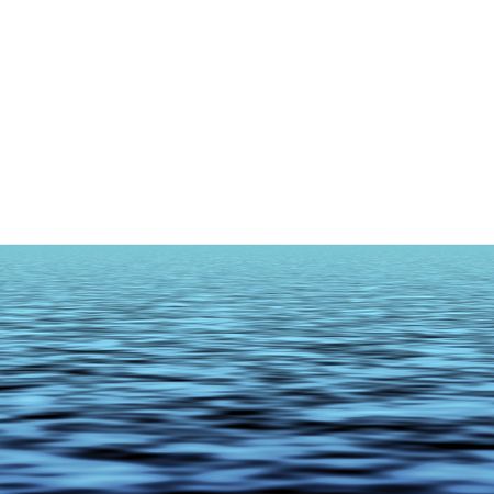 Blue sea waves over white background horizonの写真素材