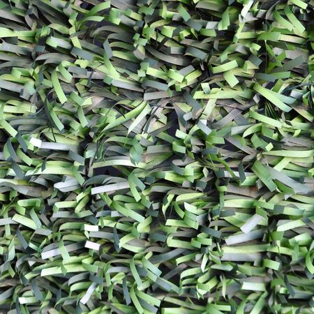Green artificial leaves used as a fence or backgroundの写真素材