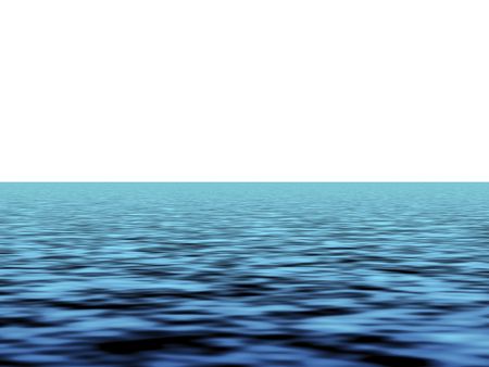 Blue sea waves over white background horizonの写真素材